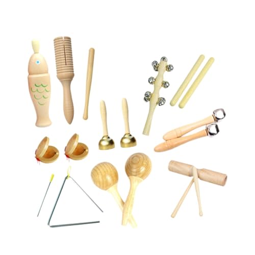 Oshhni Musikinstrumenten-Set für Kleinkinder, hölzernes Schlaginstrumenten-Spielzeug Montessori-Lernmusikspielzeug für Babys Partyspielzeug, Style F von Oshhni