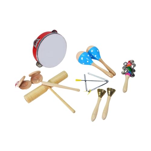 Oshhni Musikinstrumenten-Set für Kleinkinder, hölzernes Schlaginstrumenten-Spielzeug Montessori-Lernmusikspielzeug für Babys Partyspielzeug, Style H von Oshhni