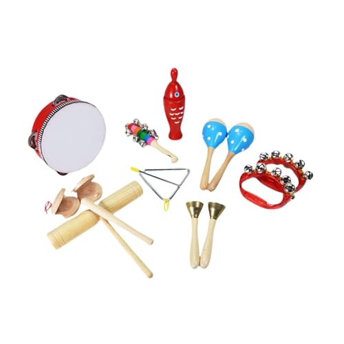 Oshhni Musikinstrumenten-Set für Kleinkinder, hölzernes Schlaginstrumenten-Spielzeug Montessori-Lernmusikspielzeug für Babys Partyspielzeug, Style J von Oshhni