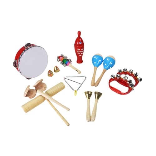 Oshhni Musikinstrumenten-Set für Kleinkinder, hölzernes Schlaginstrumenten-Spielzeug Montessori-Lernmusikspielzeug für Babys Partyspielzeug, Style K von Oshhni