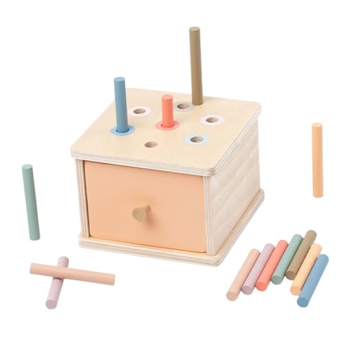 Oshhni Objekt Beständigkeit Box, Holz, Bildung frühes Lernen Farbform Sorter Matching Spielzeug für Kinder Jungen Mädchen Kinder Geschenk, Stickbox von Oshhni