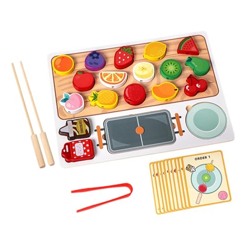 Oshhni Obst-Zuordnungsspiel, Holz-Obstspielzeug, Koch-Spielset, Spielzeug, Rollenspiel, Montessori-Spielzeug für Kinder, Jungen und Mädchen im Alter von 3–5 von Oshhni