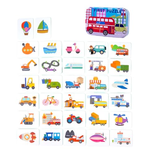 Oshhni Passendes Puzzlespiel, passende Karten mit Aufbewahrungsbox aus Metall, Mehrzweck-Lernspielzeug für Vorschulkinder, tragbares Lernspielzeug für, Transport Oshhni Passendes Puzzlespiel, passende Karten mit Aufbewahrungsbox aus Metall, Mehrzweck-Lernspielzeug für Vorschulkinder, tragbares Lernspielzeug für, Transport von Oshhni