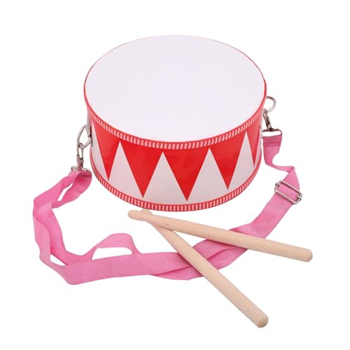 Oshhni Percussion-Handtrommel, Musikinstrument, leicht zu tragen, mit Trommelstock, Multifunktion für Kinder auf der Bühne im Kindergarten, Rot von Oshhni