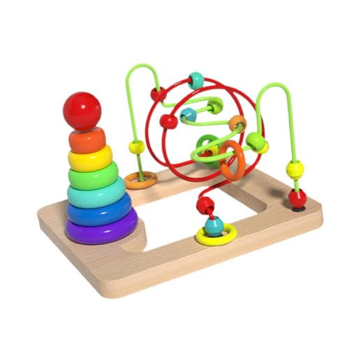 Oshhni Perle Maze -Spielzeug, Aktivitätsspielzeug, Entwicklungszählung mit Regenbogenstacker Bunte Achterbahn für Kinder Kinder Geschenk von Oshhni