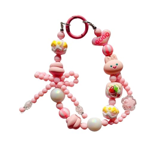 Oshhni Perlen-Schlüsselanhänger, Dekoration, modisch, Ornament, Armband, Autoschlüsselhalter für Mädchen, Kinder, Frauen, Partygeschenk, ROSA von Oshhni