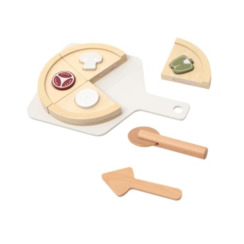 Oshhni Pizzaspielzeug aus Holz, Spielset, Lernspielzeug, Entwicklung, Rollenspiel, Küchenzubehör, kreativ für Kleinkinder, Jungen, Mädchen, Kinder, Ohne Ofen von Oshhni