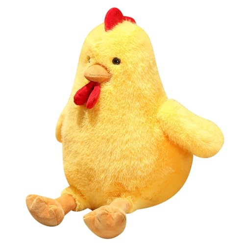 Oshhni Plüsch Huhn Spielzeug Huhn Stofftier Spielzeug Auto Dekorative Weiche Tier Plüsch Puppe Huhn Puppe für Freundin Kinder Geschenke, Gelb von Oshhni