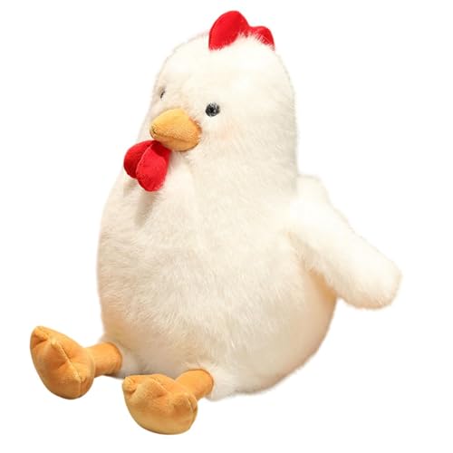 Oshhni Plüsch Huhn Spielzeug Huhn Stofftier Spielzeug Auto Dekorative Weiche Tier Plüsch Puppe Huhn Puppe für Freundin Kinder Geschenke, Weiß von Oshhni