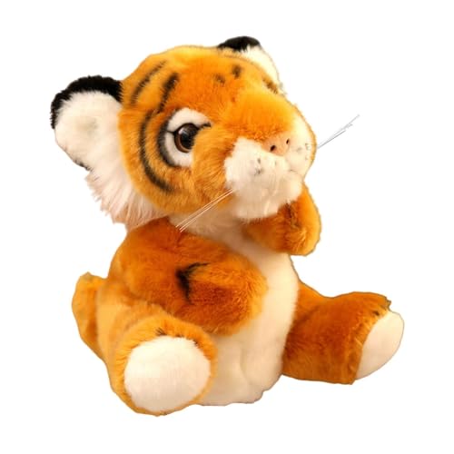 Oshhni Plüsch Tiger Handpuppe, Rollenspiel Spielen weiche fantasievolle Witze Tiger Interactive Puppet, Kopfhandschuhe für den Unterricht, Braun von Oshhni