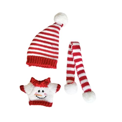 Oshhni Plüschfigur Weihnachtspullover Kostüme mit Hut Puppenkleidung Zubehör für 6,69 Zoll, Style A von Oshhni