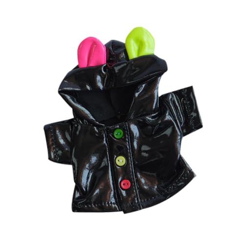 Oshhni Plüschpuppe Kleidung Doll Regenmantel Kostüme weiche Cartoon Dress -up Foto Requisiten süße Kleidung für Mädchen Geschenke Kinder, Schwarz von Oshhni