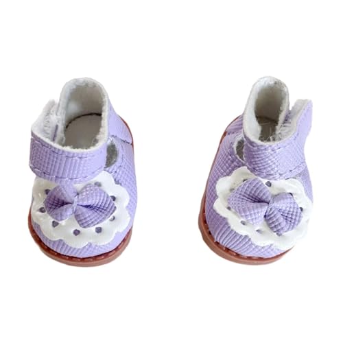 Oshhni Plüschpuppenschuhe DIY Puppenspielzeugpuppe Ankleidespielzeug Puppenzubehör für 6,69 Zoll Puppen, Lila von Oshhni