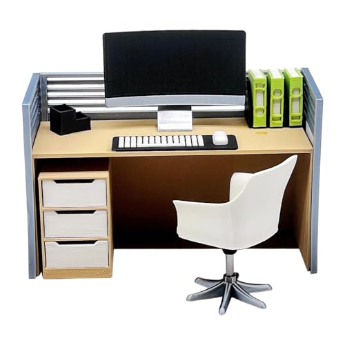 Oshhni Puppenhaus-Dekoration, Geschenke, Mini-Computertisch, Maßstab 1:12, winziges Miniatur-Computermodell für, Sammlerzubehör, Set B Oshhni Puppenhaus-Dekoration, Geschenke, Mini-Computertisch, Maßstab 1:12, winziges Miniatur-Computermodell für, Sammlerzubehör, Set B von Oshhni