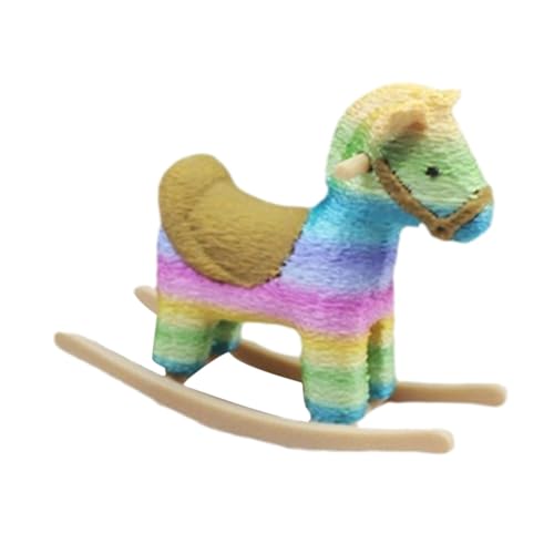 Oshhni Puppenhaus Miniatur Schaukelpferd Festival Dekoration Puppen Haus Möbel Mini Nette Cockhorse, Regenbogen Oshhni Puppenhaus Miniatur Schaukelpferd Festival Dekoration Puppen Haus Möbel Mini Nette Cockhorse, Regenbogen von Oshhni