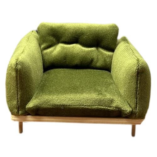Oshhni Puppenhaus-Sessel im Maßstab 1:12, dekoratives Miniatur-Sofa, kleines Modell, 10 x 8 x 6,5 cm, GrÜn Oshhni Puppenhaus-Sessel im Maßstab 1:12, dekoratives Miniatur-Sofa, kleines Modell, 10 x 8 x 6,5 cm, GrÜn von Oshhni
