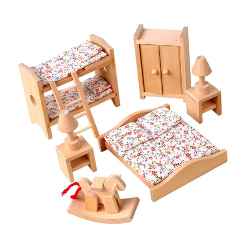 Oshhni Puppenhaus aus Holz, Miniaturmöbel-Set, Hobby-Basteln, DIY-Rollenspiele, Puppenhaus-Dekor, Rollenspiel-Spielzeug für Kleinkinder ab 3 Jahren, Kinderzimmer von Oshhni