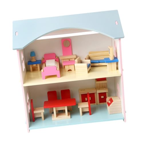 Oshhni Puppenhaus aus Holz zum Selbermachen, vorgetäuschtes Haus, Spielhaus, Bastelvilla, vorgetäuschtes Spielzeug für Mädchen ab 3 Jahren, Kinder, von Oshhni