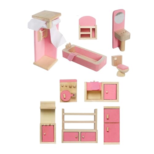 Oshhni Puppenhausmöbel-Set im Maßstab 1:12, Küche, Esszimmermöbel, Simulation, klassisches Puppenhausdekor, Miniatur-Hobbyhandwerk, Badezimmer Küche von Oshhni