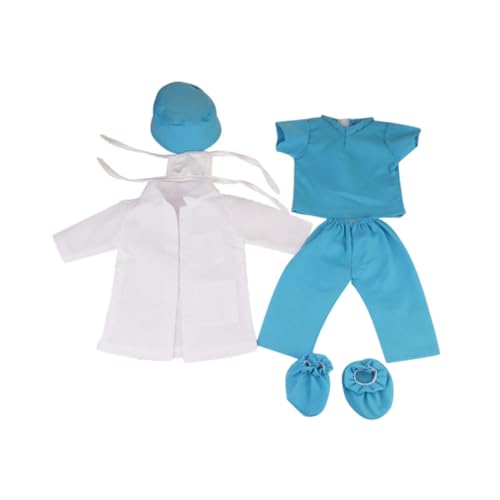 Oshhni Puppenkleidung 18-Zoll-Puppenkleidung 18icn Kostüme Kleidung Puppenzubehör Outfits Doll Outfit Puppen schrubben für 5-7 8-10, Blau von Oshhni