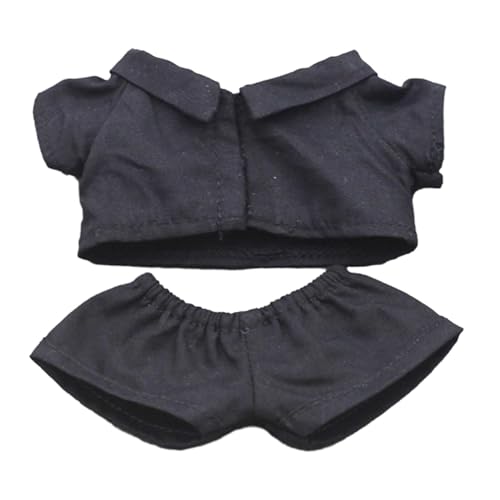 Oshhni Puppenkleidungsanzug DIY Ihre Puppenkostüme Puppenzubehör Kleidung Süßes Puppen-Outfit-Set Puppenkleidungsset für Alter 5-7 8-10, schwarz und schwarz von Oshhni