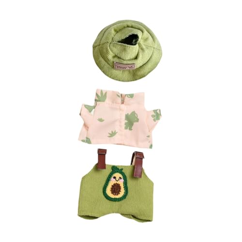 Oshhni Puppenkleidungsset, Puppenhosen-Outfits, süße Puppenkleidung, Anzug, Puppenkleidung für 17 cm große Puppen, Grüne Avocados Set von Oshhni