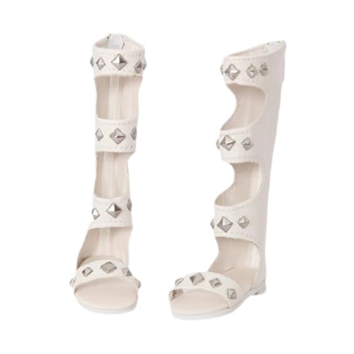 Oshhni Puppenschuhe im Maßstab 1/4, Puppensandalen, Puppenstiefel mit hohen Sandalen aus PU-, Modepuppenschuhe von Oshhni