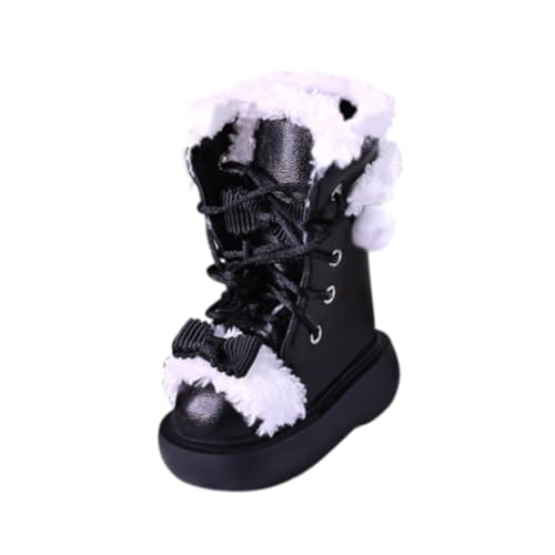 Oshhni Puppenstiefel 1:4 Maßstab, Spielzeugaccessoire, Schuhe für Puppenfiguren, Geschenkidee für Kreative Köpfe, Schwarz von Oshhni