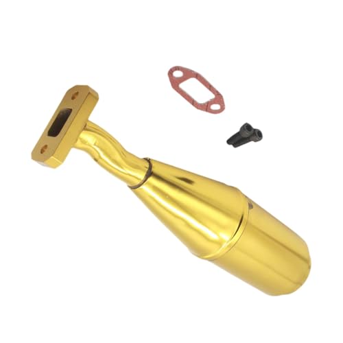 Oshhni RC-Auto-Auspuffrohr, Robustes Auspuffverbindungsrohr, Ersatzteile für 1/5 RC-Modellfahrzeuge, LKW-Zubehör, Gold von Oshhni