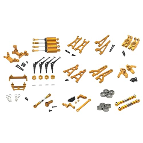 Oshhni RC Auto Upgrade Teil Set Vorne Hinten Schock Halterungen Metall Professionelle RC Auto Teile Kits für Maßstab 1:16 16209 16208 16210 H6V3, Gold von Oshhni