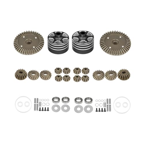 Oshhni RC-Differentialgetriebe-Set, Differentialgehäuse, Ritzel aus Metalllegierung, Antriebsrad für 1/10 Modellfahrzeuge, Hobby-Auto-LKWs, mit Schwarzer Schale von Oshhni