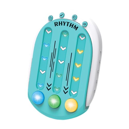 Oshhni Rhythmus-Spielmaschine, Rhythmus-Quick-Push-Maschine, Lernspielzeug mit Musik und Licht, Rhythmus-Handkonsolenspiel für Kinder, GrÜn von Oshhni