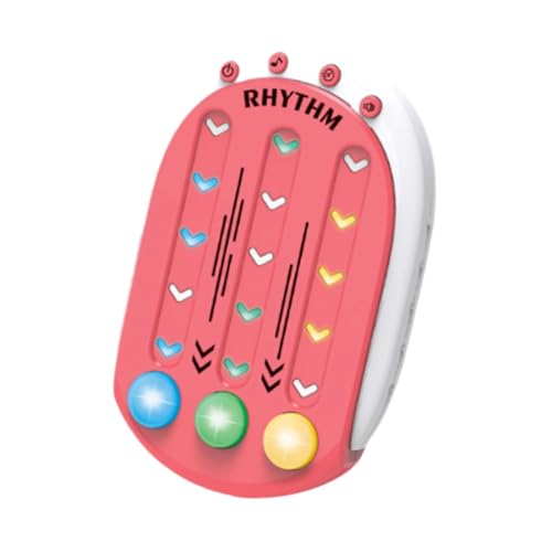 Oshhni Rhythmus-Spielmaschine, Rhythmus-Quick-Push-Maschine, Lernspielzeug mit Musik und Licht, Rhythmus-Handkonsolenspiel für Kinder, Rosa von Oshhni