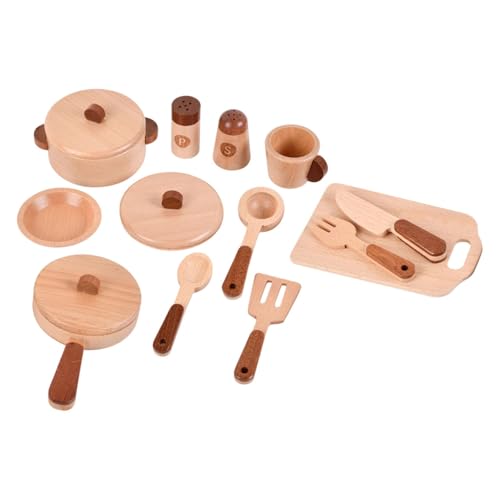 Oshhni Rollenspiel-Spielzeug, Küchenspielset, lustiges Rollenspiel-Spielzeug, Kochgeschirr-Spielzeug, Holzspiel-Kochset für Kinder, Mädchen, Geschenk für von Oshhni