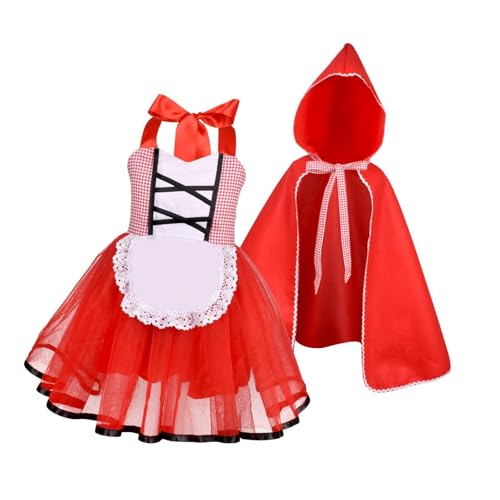 Oshhni Rotes Kleid Cape Rollenspiel Verkleidung für Party Maskerade Festival Mädchen Kinder von Oshhni