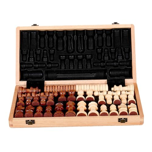 Oshhni Schachspiel aus Holz, Schach-Dame-Brettspielset, Reiseetui, klassisches Spiel, Strategiespiel, Schachspiel für Anfänger ab 8 Jahren, 12inch von Oshhni