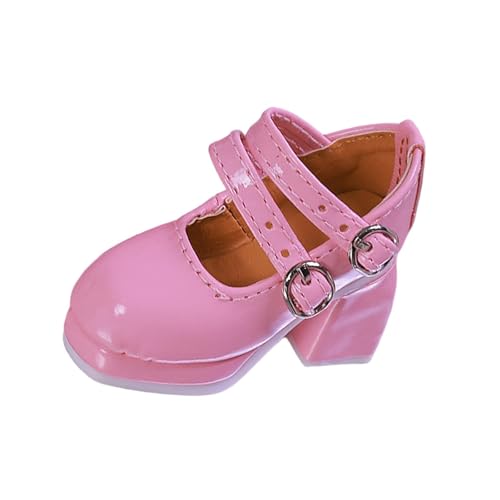 Oshhni Schuhmodell im Maßstab 1/4, kreativ, quadratische, Puppenzubehör, Puppenbekleidung, robuste Retro-Miniaturmode, Rosa von Oshhni