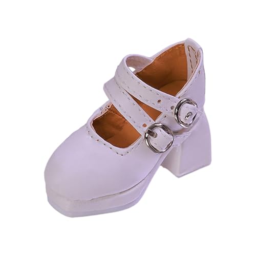 Oshhni Schuhmodell im Maßstab 1/4, kreativ, quadratische, Puppenzubehör, Puppenbekleidung, robuste Retro-Miniaturmode, Weiß von Oshhni