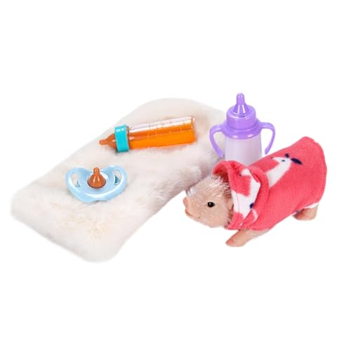 Oshhni -Schwein, wiedergeborenes Schweinespielzeug, Schweinefamilie, Spielzeug-Set, Heimdekoration, weiche Baby-Schweinchen-Puppe, Mini-Tiere, 5 Stücke von Oshhni