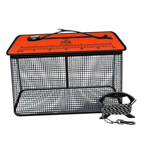 Oshhni Schwimmender Fischkorb, Angelkäfig, tragbar, mit Reißverschluss, Karpfenfalle, Faltbarer multifunktionaler Minnows-Eimer, Orange 39 X24cmx50cm Oshhni Schwimmender Fischkorb, Angelkäfig, tragbar, mit Reißverschluss, Karpfenfalle, Faltbarer multifunktionaler Minnows-Eimer, Orange 39 X24cmx50cm von Oshhni