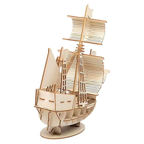 Oshhni Segelboot Model 3D Holz Puzzle Spielzeug Hand Koordination Tragbare Sailling Ship Building Kits für Freunde von Oshhni