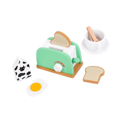 Oshhni Simulation Holzküche Spielzeug Pretend Food Set Spielküche Zubehör für Mädchen Jungen, Brotmacher von Oshhni