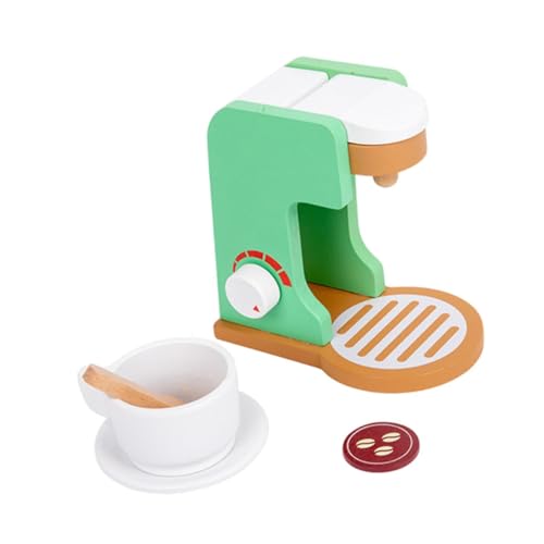 Oshhni Simulation Holzküche Spielzeug Pretend Food Set Spielküche Zubehör für Mädchen Jungen, Kaffeemaschine von Oshhni