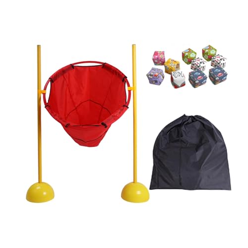 Oshhni Sitzsack-Wurfspiel, Ballspiele mit 10 Sitzsäcken, Sandsack-Wurfspiel, Wurfball-Spielzeug, Rot von Oshhni