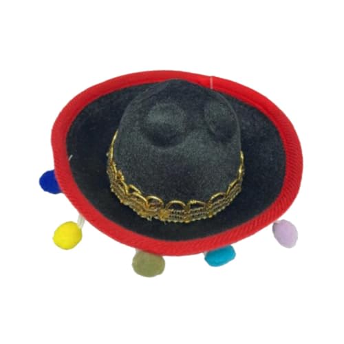 Oshhni Sombrero-Hut, mexikanischer Hut, Stirnband, Mini-Sombrero-Zylinder, Party-Kostüm für Festivals, Erwachsene, Bunte Bälle, Beiger Hut von Oshhni