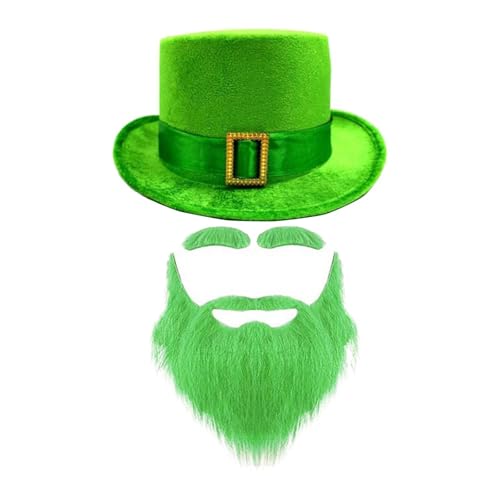 Oshhni St. Patrick's Day Hut Dekor Geschenk Neuheit mit Bart für Party Festival Verkleidung, GrÜn von Oshhni