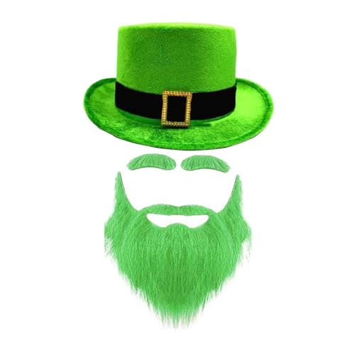 Oshhni St. Patrick's Day Hut Dekor Geschenk Neuheit mit Bart für Party Festival Verkleidung, Schwarz Grün von Oshhni