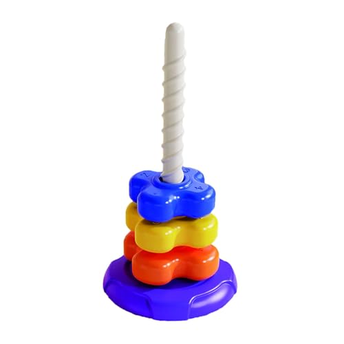 Oshhni Stapel -Spielzeug Farbsortierung kreative Geschenke Vorschule Sensorische Lernspielzeug Regenbogenringe Stacker für Kleinkinder Kinder Kinder, Vier Schichten von Oshhni