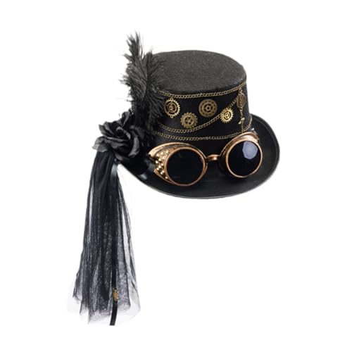 Oshhni Steampunk Top Hat Decor Halloween Kopfbedeckung für Bühnenperformance Prom Halloween von Oshhni