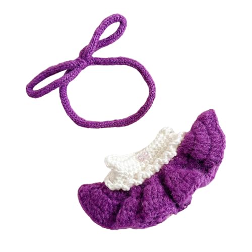 Oshhni Stoffpuppe, Strickkleid, Ankleidekleid, Hosenträgerrock, Puppen zum Selbermachen für 17 cm große Puppen, violett von Oshhni